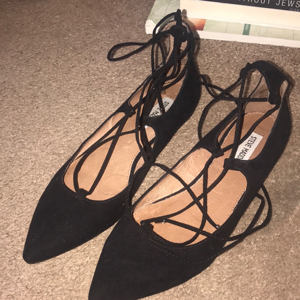 Steve Madden LeCrew Flats: Black Suede Size 9